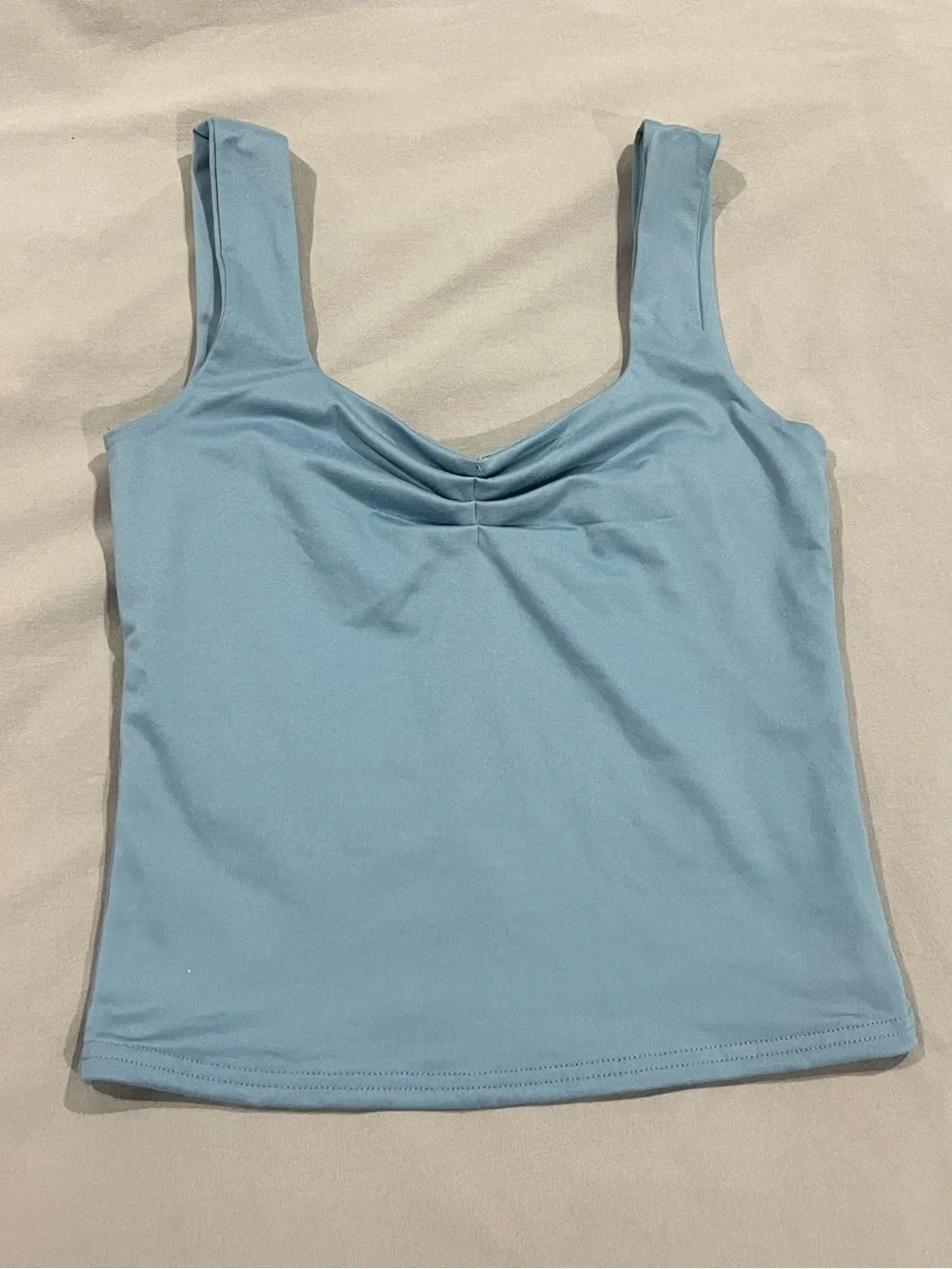 Blue Ruched Tank Top - Picture 2 of 4